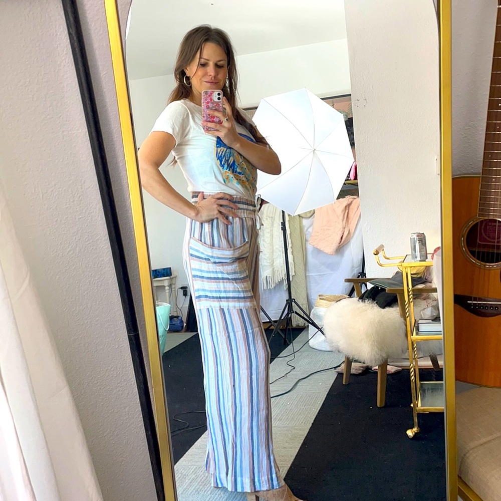 Wide leg beach trouser
